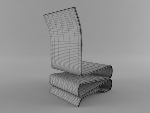 simple wood chair 3D Модель