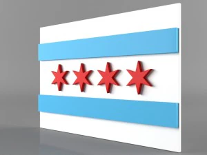 9 flags collection 3D Model