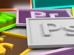 adobe icon and logo pack 01 low-poly s Modèle 3D