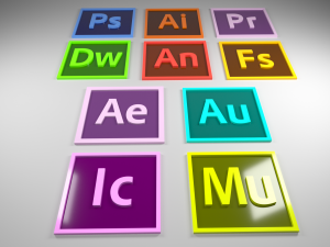 adobe icon and logo pack 01 low-poly s Modèle 3D
