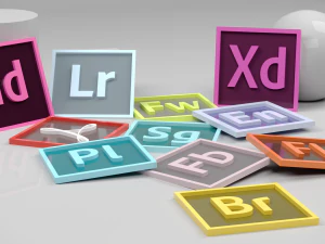 adobe icon or logo pack 2 3D Model