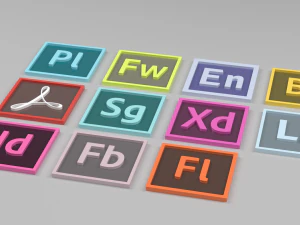 adobe icon or logo pack 2 3D Model