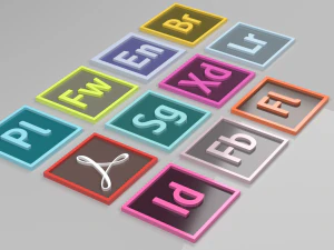 adobe icon or logo pack 2 3D Model