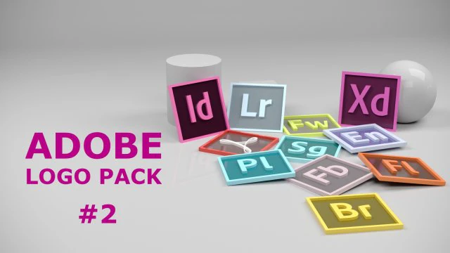 adobe icon or logo pack 2 3D Model .c4d .max .obj .3ds .fbx .stl .blend 