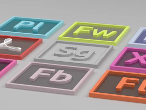 adobe icon or logo pack 2 3D Model