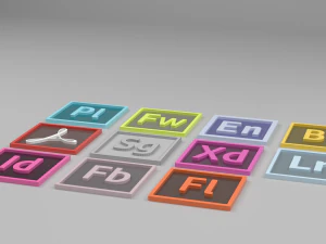 adobe icon or logo pack 2 3D Model