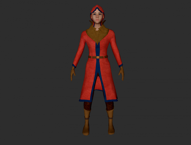 girl in red Modello 3D .c4d .max .obj .3ds .fbx .stl .blend 