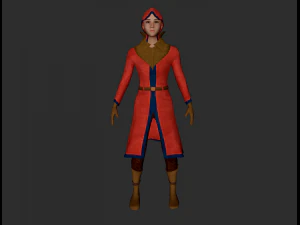 девушка в красном 3D Модель