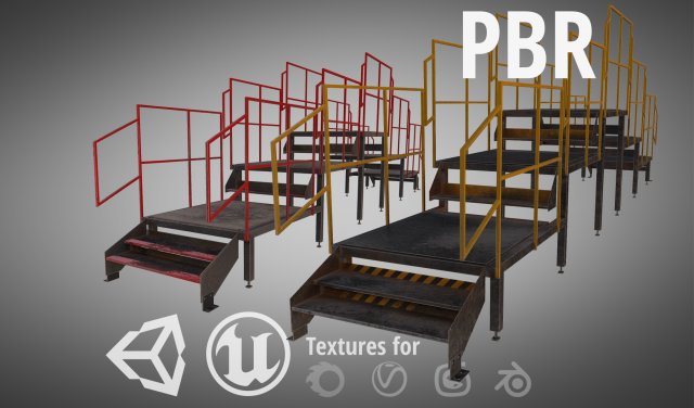 stairs 3D 模型 .c4d .max .obj .3ds .fbx .stl .blend