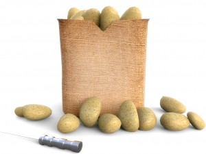 potatoes and bag of potatoes 3D 모델