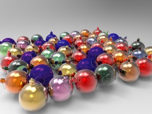 christmas balls set 3D Model