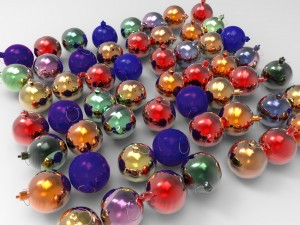 christmas balls set 3D Model