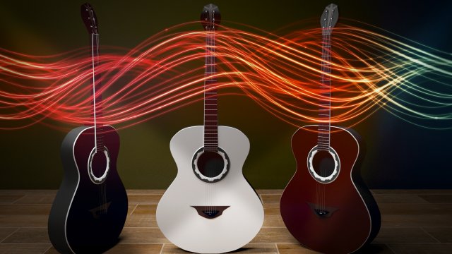 acoustic guitar 3D Model .c4d .max .obj .3ds .fbx .stl .blend 