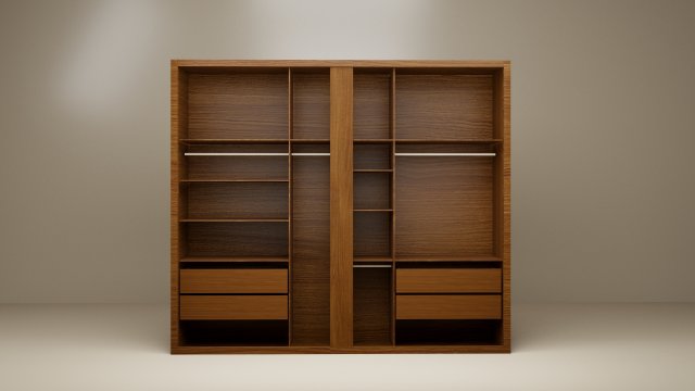 wardrobe wood 3D-Modell .c4d .max .obj .3ds .fbx .stl .blend 