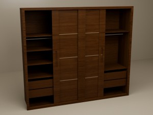 wardrobe wood 3D-Modell