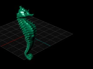 collana cavalluccio marino - pendente Modello 3D