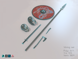viking and armor 3D 모델