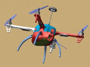 aerodynamic composite case for quadcopter dji f450 Modèles 3D en vedette