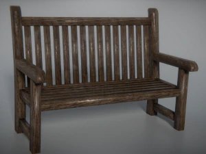 wooden bench low poly 3D Model