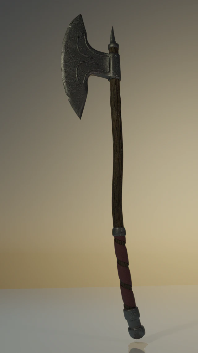 battle axe 3D Model .c4d .max .obj .3ds .fbx .stl .blend 