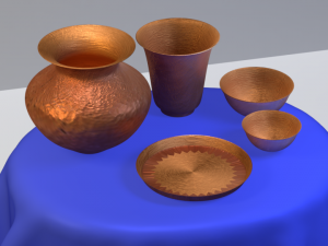 copper household set 3D मॉडल