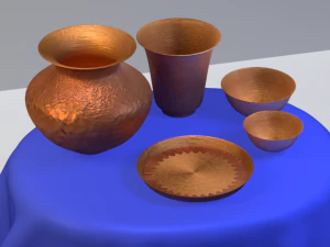 copper household set 3D Model