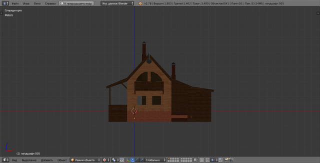 template of a one-story building 3D Модель .c4d .max .obj .3ds .fbx .stl .blend 