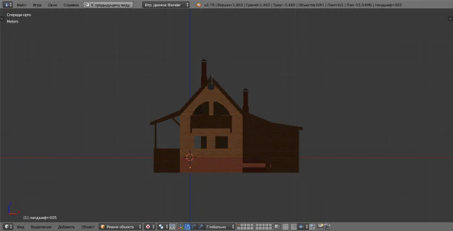 template of a one-story building 3D Model .c4d .max .obj .3ds .fbx .stl .blend 