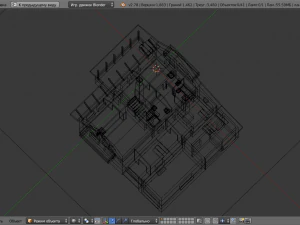 template of a one-story building 3D Model