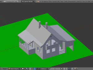 template of a one-story building 3D Model