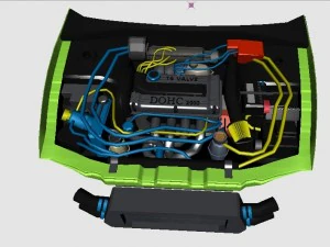 三菱エクリプス 95 用 3D エンジン 3Dモデル