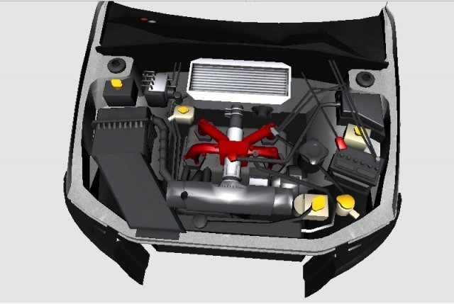 3d engine for subaru impreza wrx sti 08 Model 3D .c4d .max .obj .3ds .fbx .stl .blend 