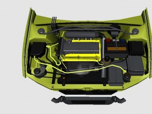 3d engine for mitsubishi lancer evolution vii 3D Model