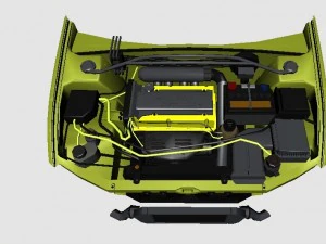 Mitsubishi Lancer Evolution Vii i&ccedil;in 3 boyutlu motor 3D Model