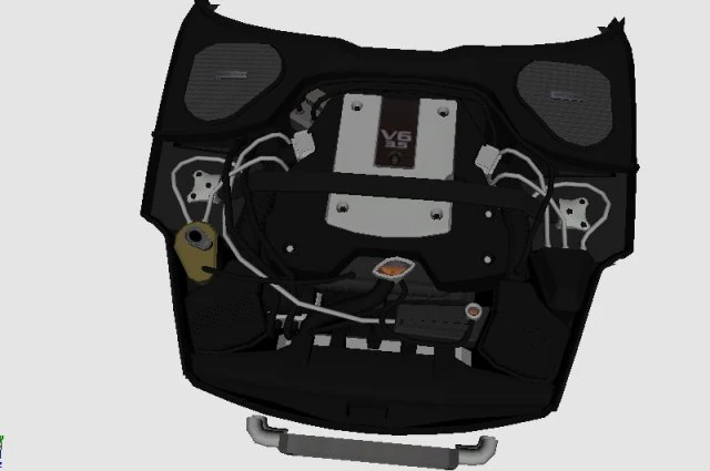3D-Motor f&uuml;r Nissan 350z 3D Modell .c4d .max .obj .3ds .fbx .stl .blend 