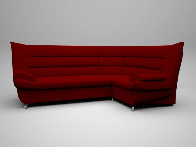 corner sofa red 3D Model .c4d .max .obj .3ds .fbx .stl .blend 