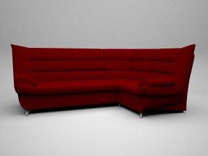 corner sofa red 3D 模型