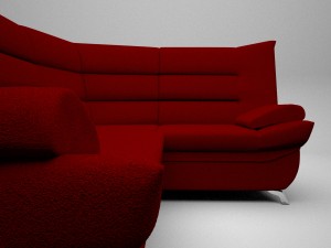 corner sofa red Modelo 3D