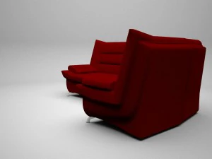 corner sofa red 3D Model