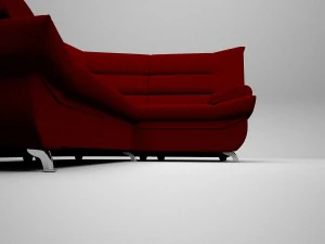 corner sofa red 3D Model