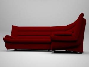corner sofa red Modelo 3D