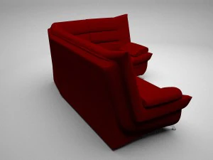 corner sofa red 3D Model