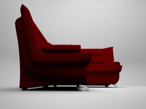 corner sofa red Modelo 3D