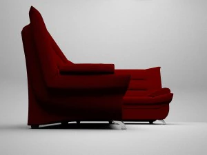 corner sofa red 3D Model