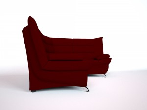 corner sofa red Modelo 3D