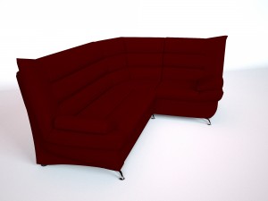 corner sofa red Modelo 3D