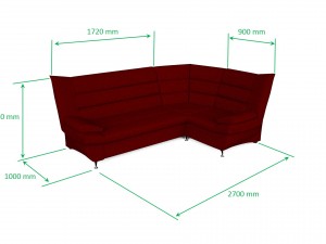 corner sofa red Modelo 3D