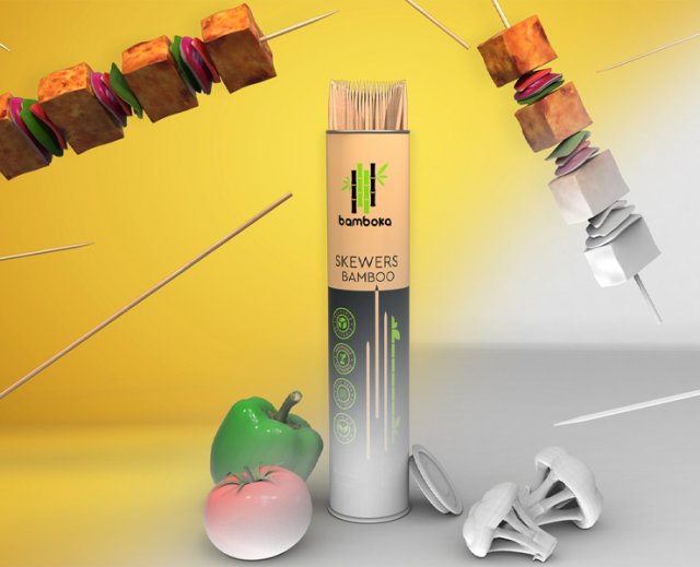 Skewers with Fruits and vegetables low poly props Modèle 3D .c4d .max .obj .3ds .fbx .stl .blend 