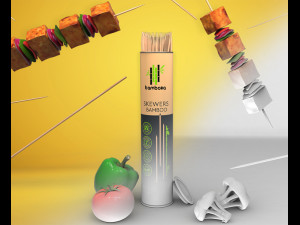 Skewers with Fruits and vegetables low poly props Model 3D