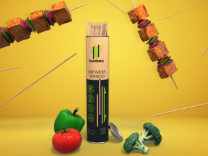 Skewers with Fruits and vegetables low poly props Modèle 3D